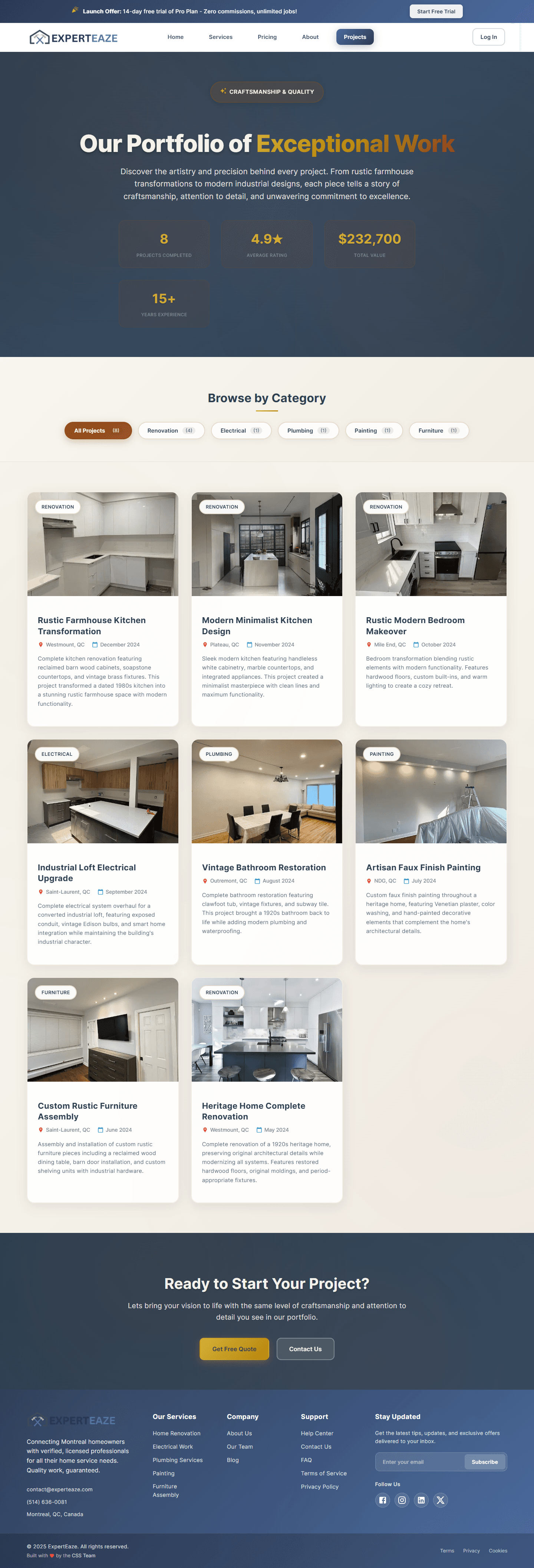 Experteaze Projects Page