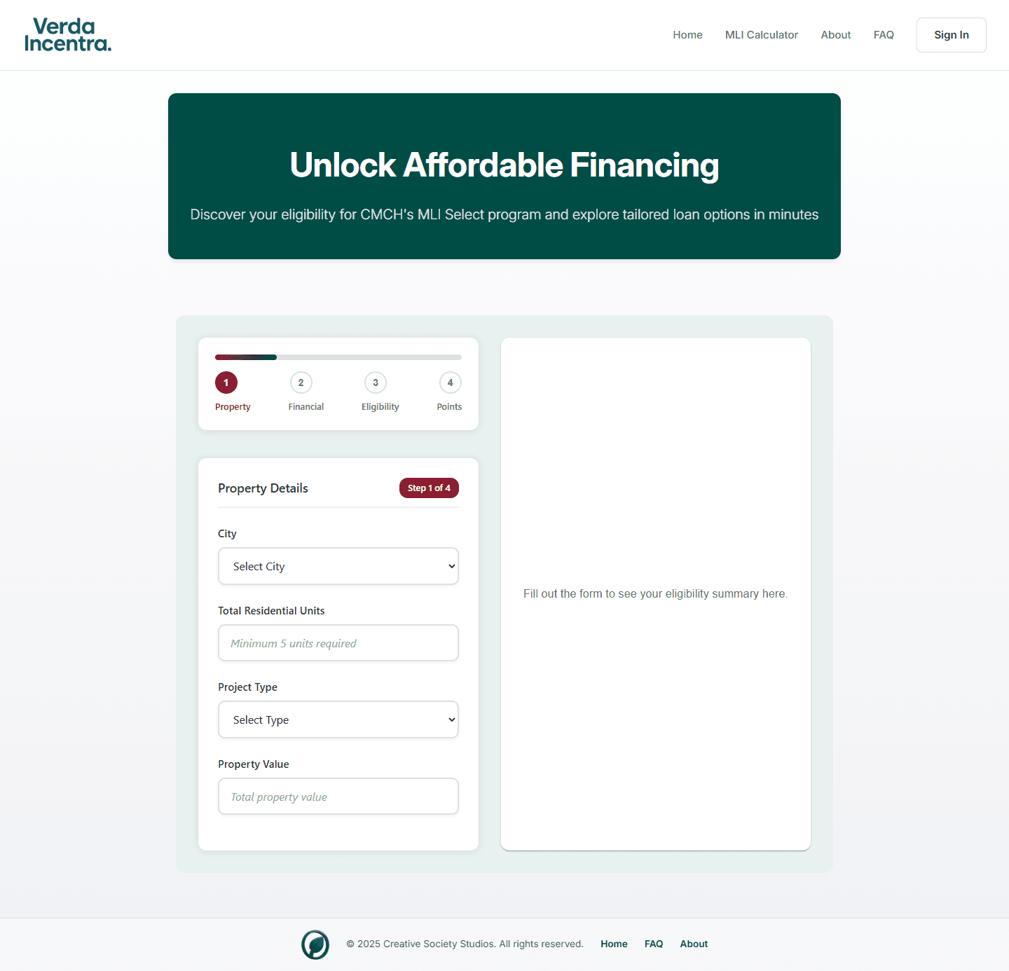 Verda Incentra MLI Calculator