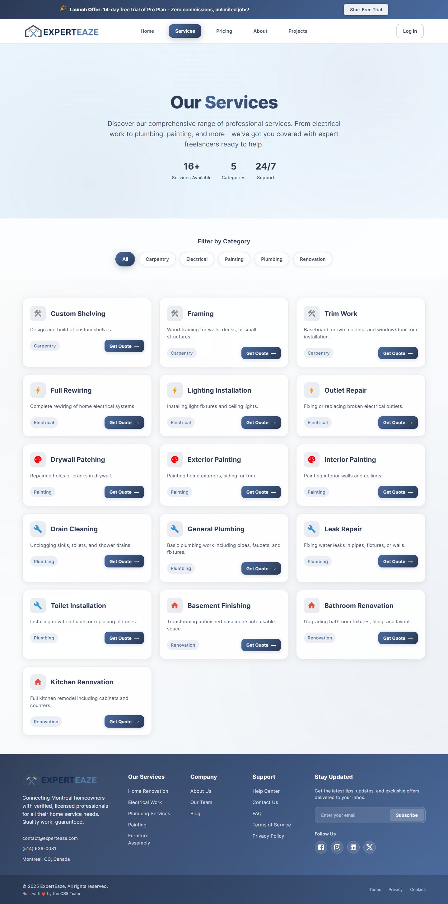 Experteaze Services Page